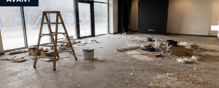 Nettoyage fin de chantier — avant